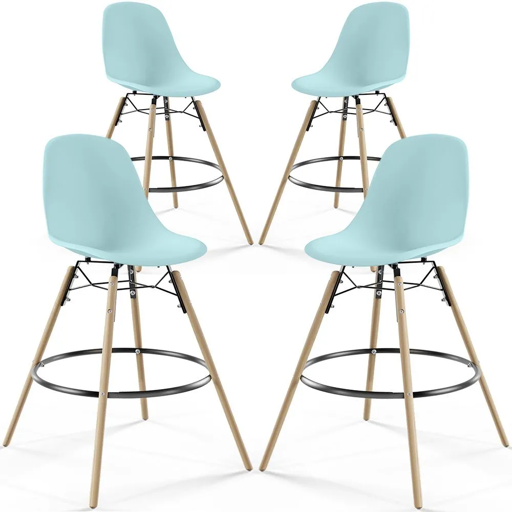 Tabourets de Bar - Design Scandinave - Pieds en Bois - Lot de 4 - Skögur image 8
