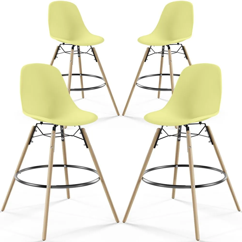 Tabourets de Bar - Design Scandinave - Pieds en Bois - Lot de 4 - Skögur image 8