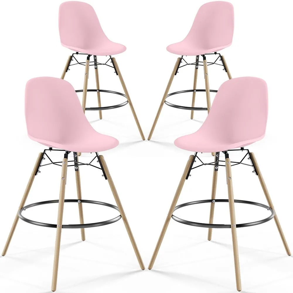 Tabourets de Bar - Design Scandinave - Pieds en Bois - Lot de 4 - Skögur image 8