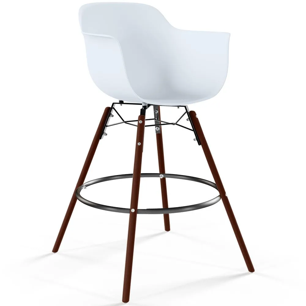 Tabouret de bar - Design Scandinave - Pieds en Bois Foncé - Nordika image 8