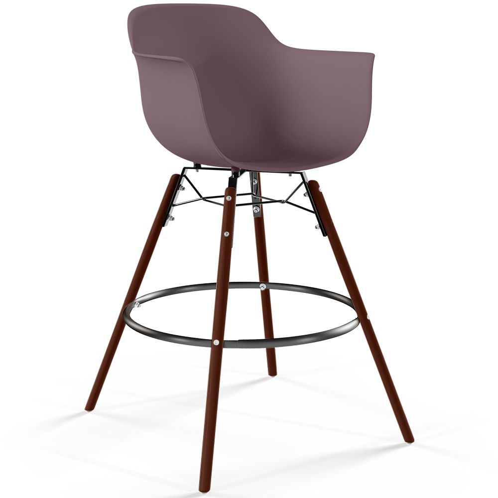 Tabouret de bar - Design Scandinave - Pieds en Bois Foncé - Nordika image 8