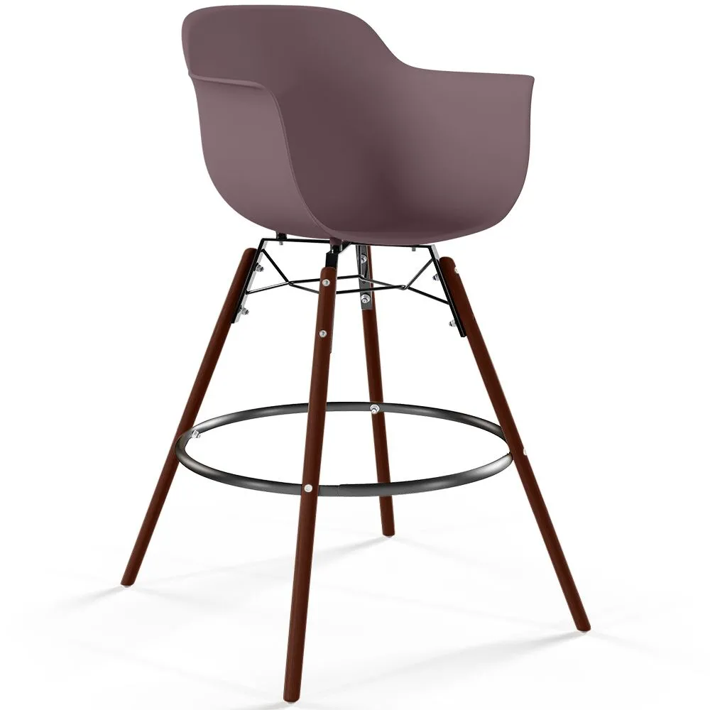Tabouret de bar - Design Scandinave - Pieds en Bois Foncé - Nordika image 8