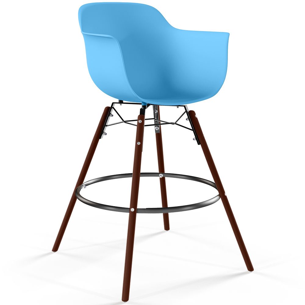 Tabouret de bar - Design Scandinave - Pieds en Bois Foncé - Nordika image 8