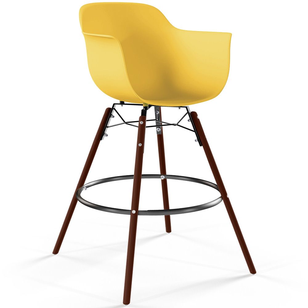 Tabouret de bar - Design Scandinave - Pieds en Bois Foncé - Nordika image 8