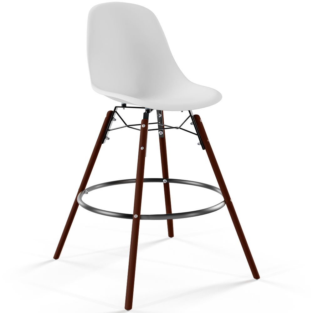 Tabouret de Bar - Design Scandinave - Pieds en Bois Foncé - Skögur image 8