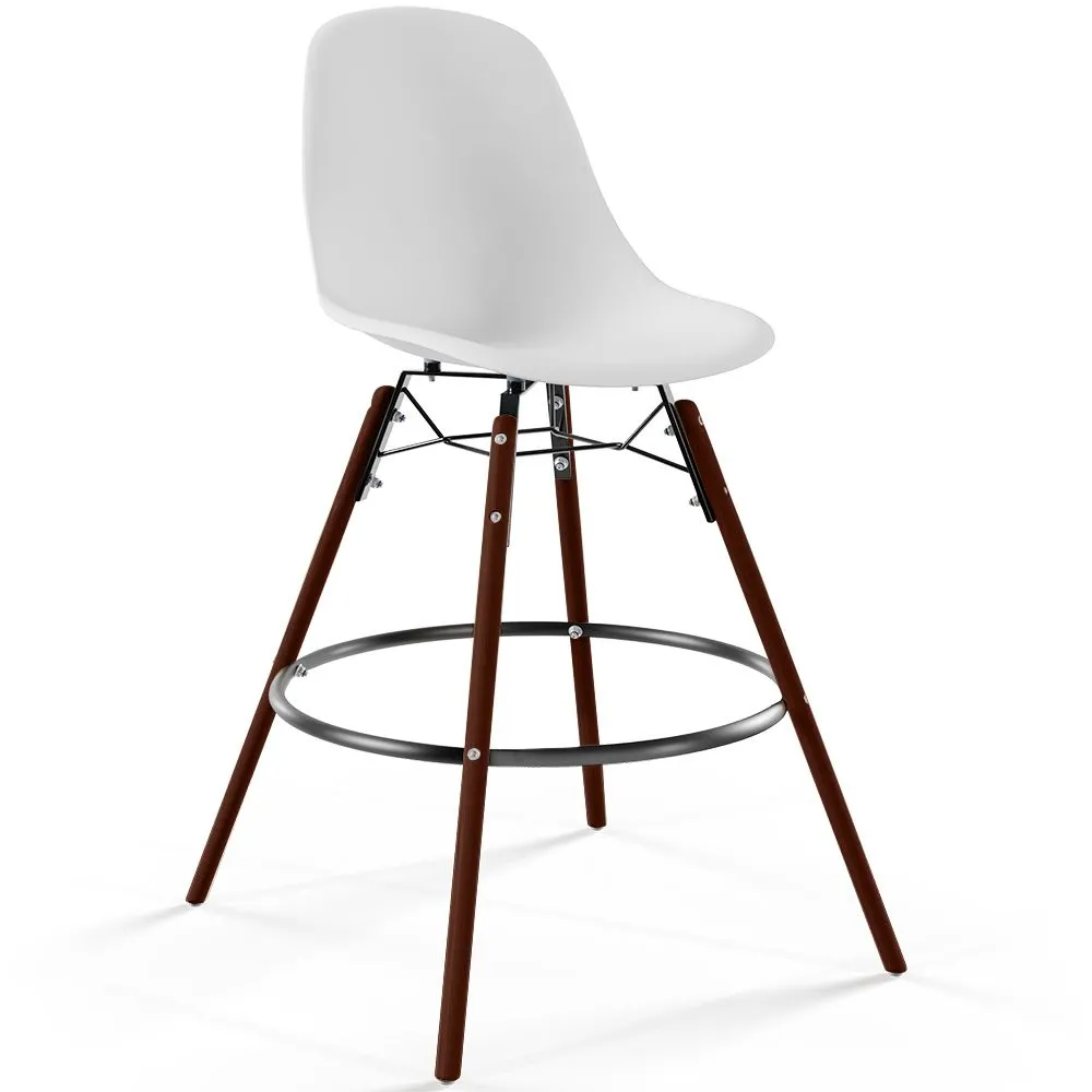 Tabouret de Bar - Design Scandinave - Pieds en Bois Foncé - Skögur image 8