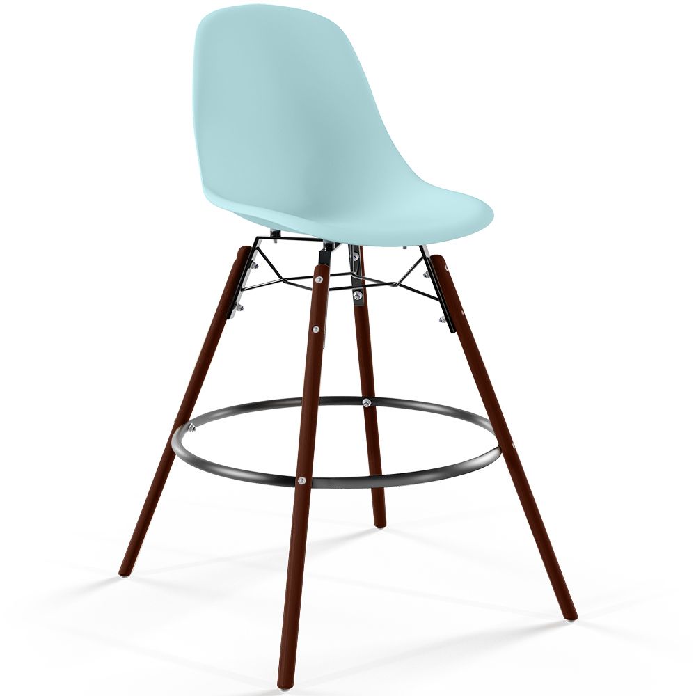 Tabouret de Bar - Design Scandinave - Pieds en Bois Foncé - Skögur image 8