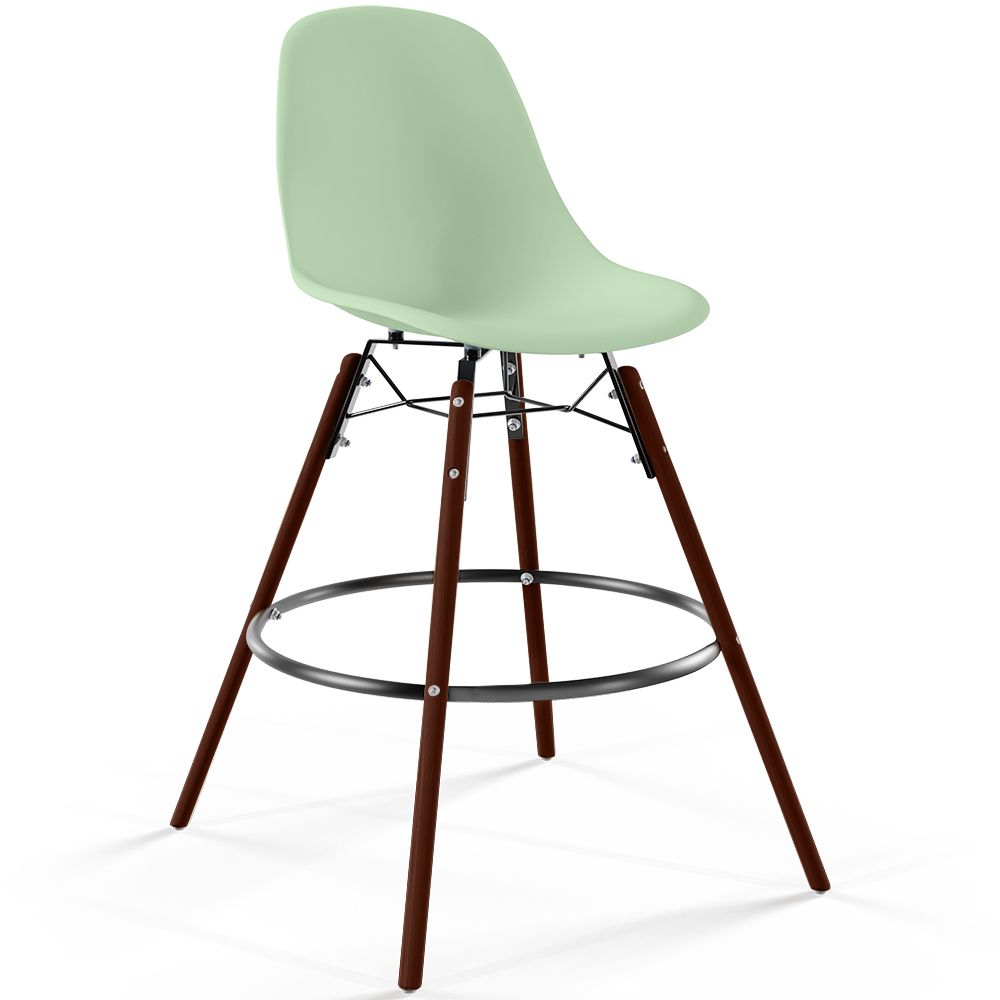 Tabouret de Bar - Design Scandinave - Pieds en Bois Foncé - Skögur image 8