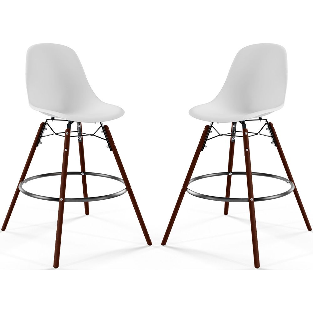 Tabourets de Bar - Design Scandinave - Pieds en Bois Sombre - Lot de 2 - Skögur image 8