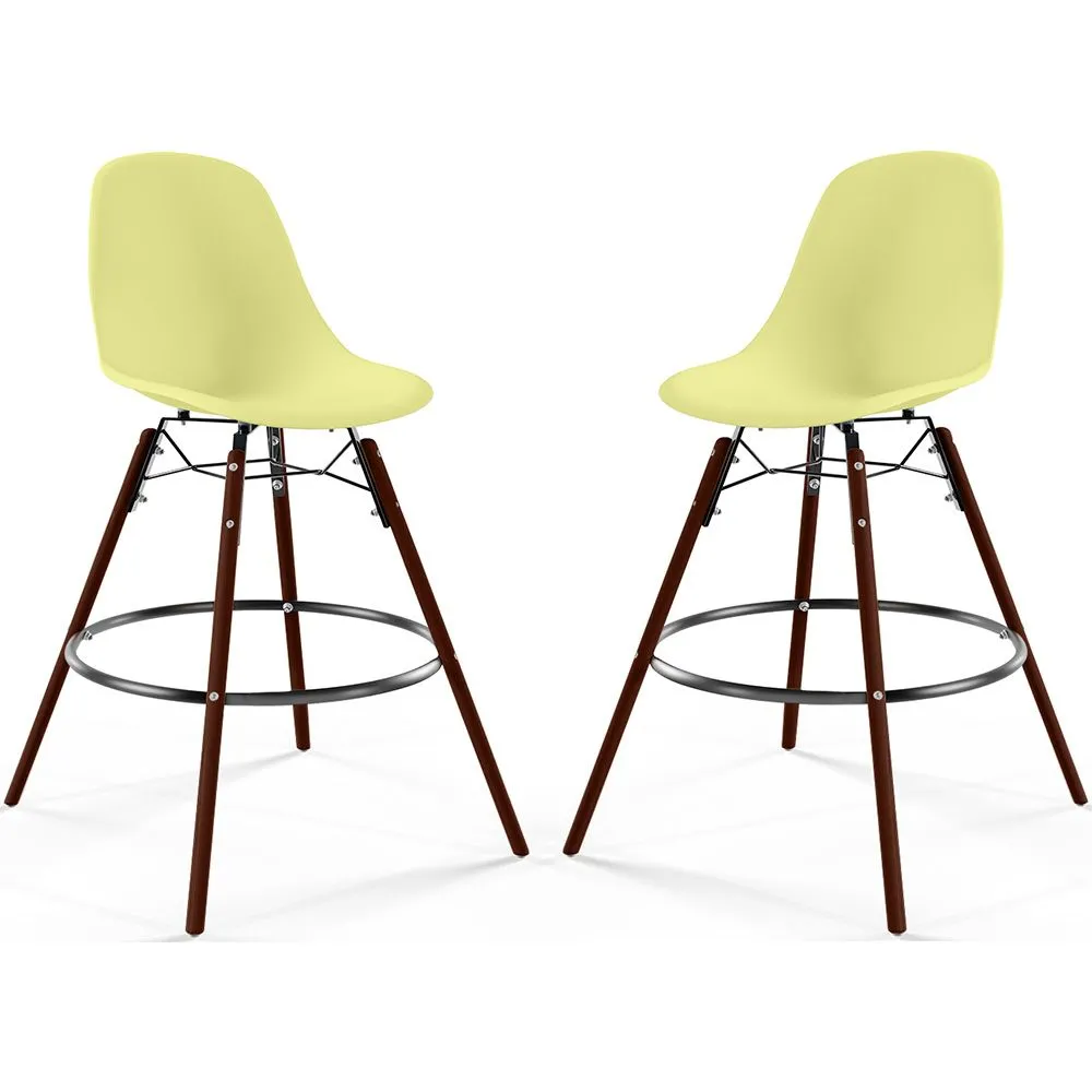 Tabourets de Bar - Design Scandinave - Pieds en Bois Sombre - Lot de 2 - Skögur image 8