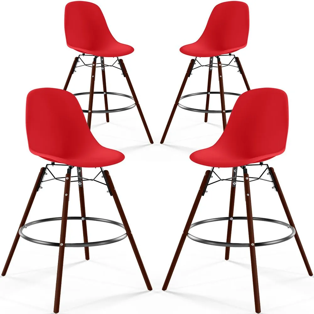 Tabourets de Salle à Manger - Design Scandinave - Pieds en Bois Sombre - Lot de 4 - Skögur image 8