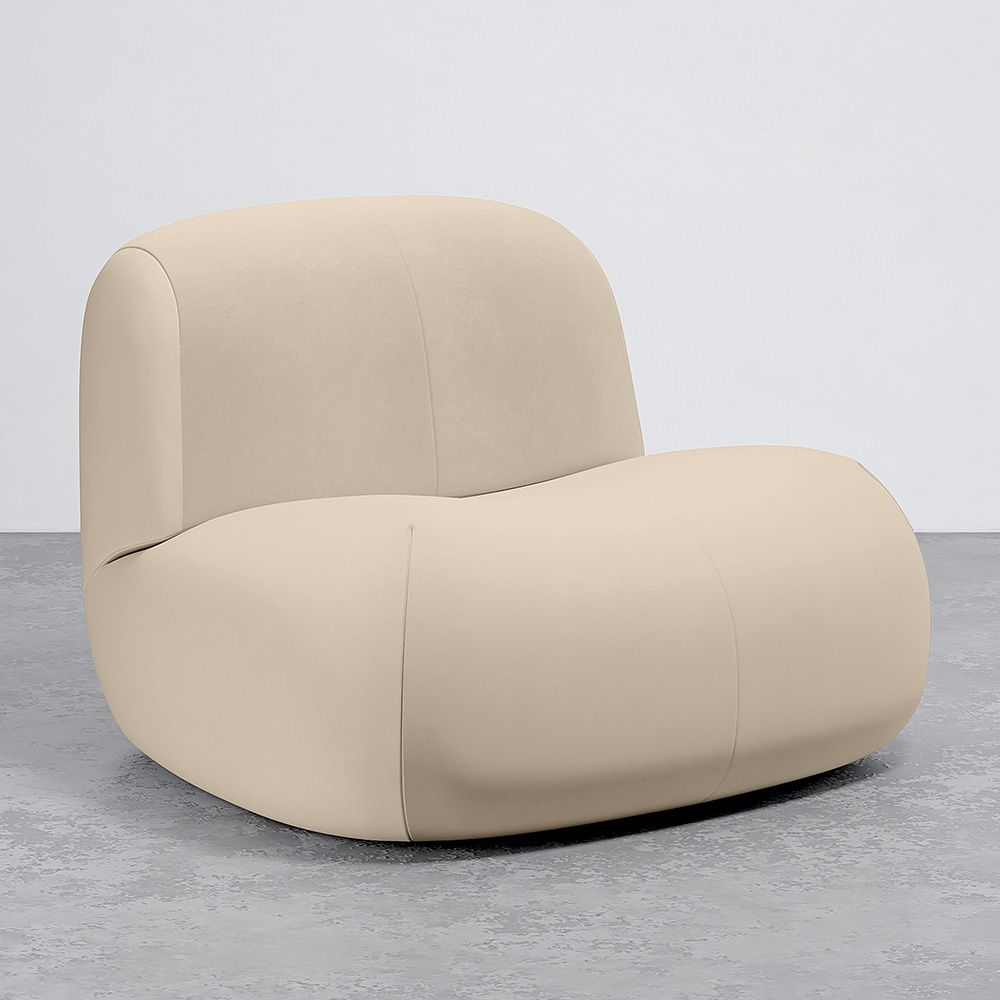 Fauteuil Moderne Minimaliste Design Courbé Rembourré en Velours - Confort et Style Contemporain - Büba image 8