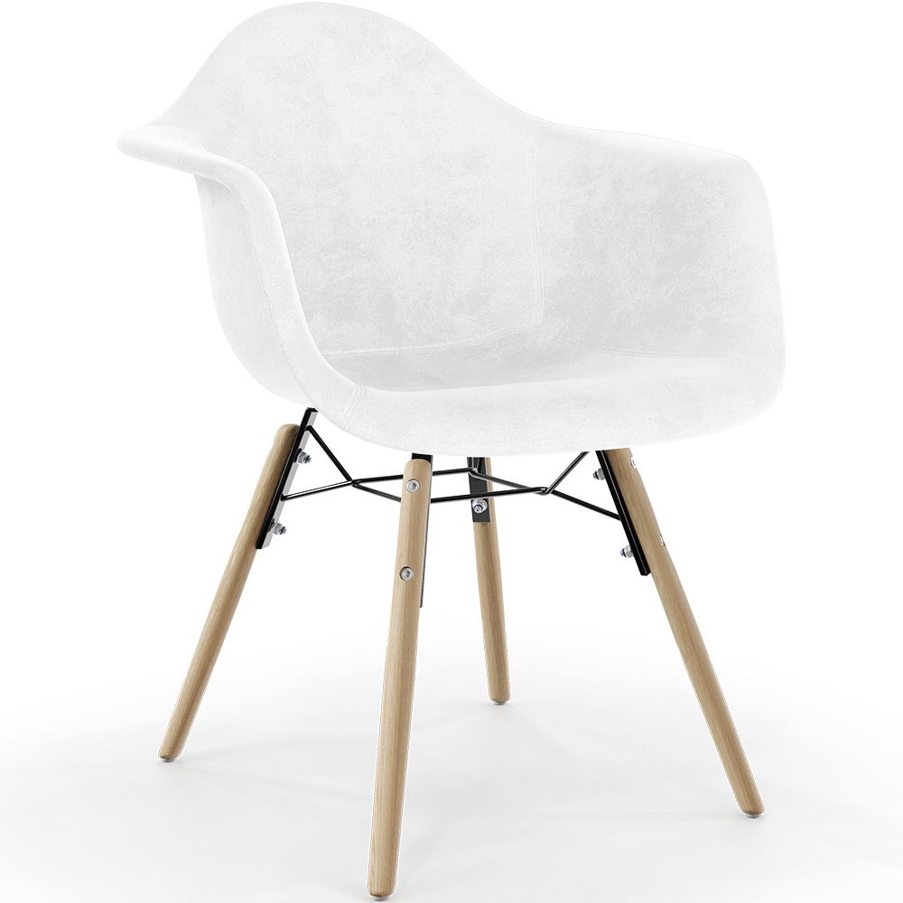 Chaise de Salle à Manger en Velours - Design Scandinave et Pieds en Bois - Nordika image 8