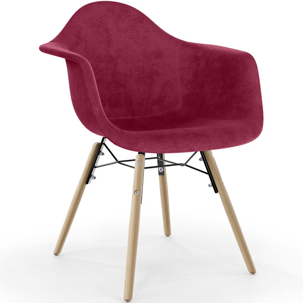 Chaise de Salle à Manger en Velours - Design Scandinave et Pieds en Bois - Nordika image 8