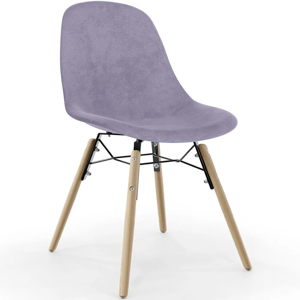 Chaise de Salle à Manger en Velours - Design Scandinave et Pieds en Bois - Skögur image 8