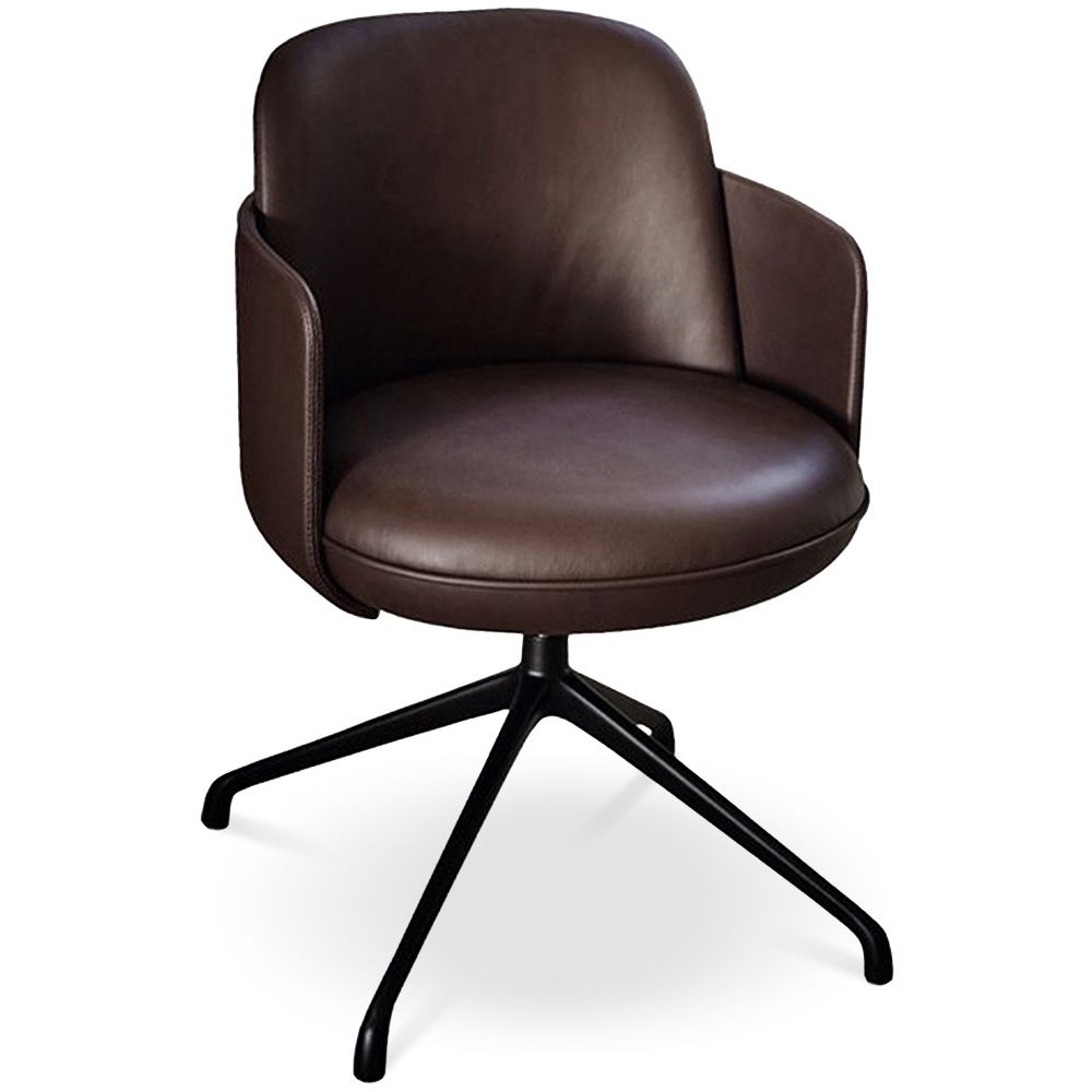 Fauteuil Pivotant Rembourré en Cuir - Design Moderne pour Bureaux et Hôtels de Luxe - Carla image 8