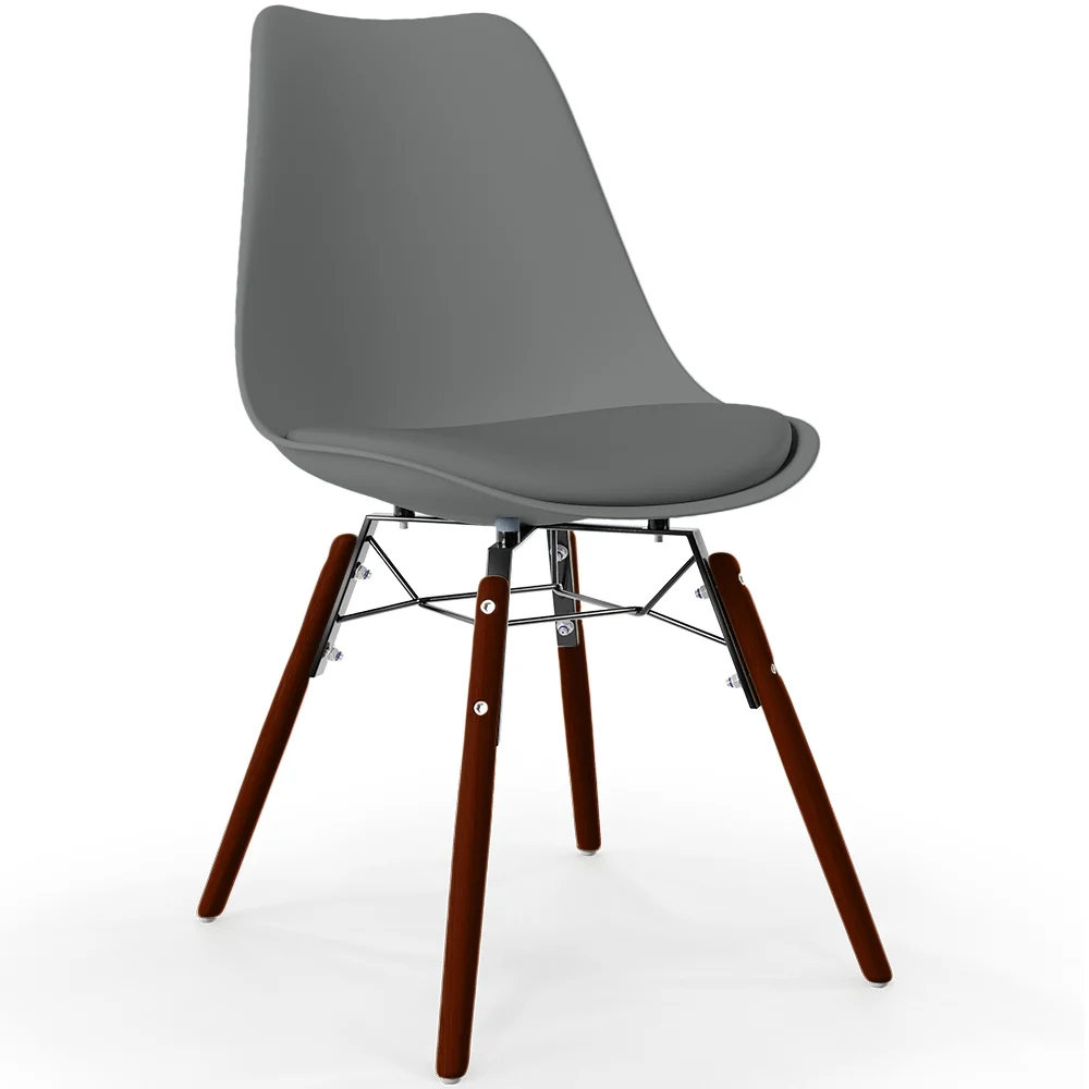 Chaise de Salle à Manger avec Coussin - Design Scandinave et Pieds en Bois Foncé - Skögur image 8
