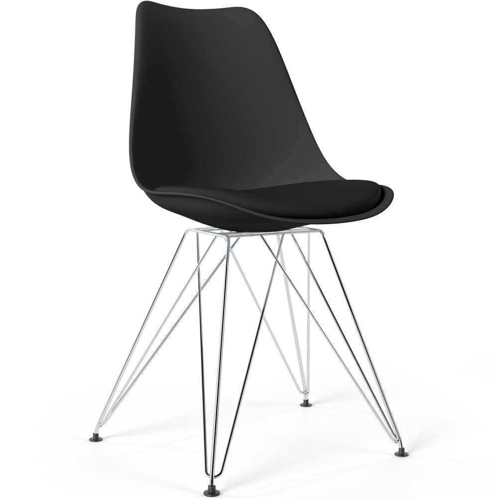 Chaise de Salle à Manger avec Coussin - Design Scandinave et Pieds en Métal Noir - Skögur image 8