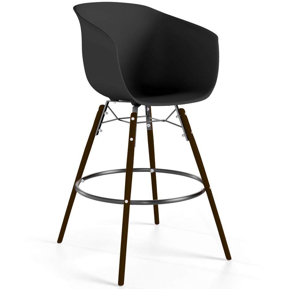 Tabouret de Bar - Design Scandinave - Pieds en Bois Foncé - Pirela image 8