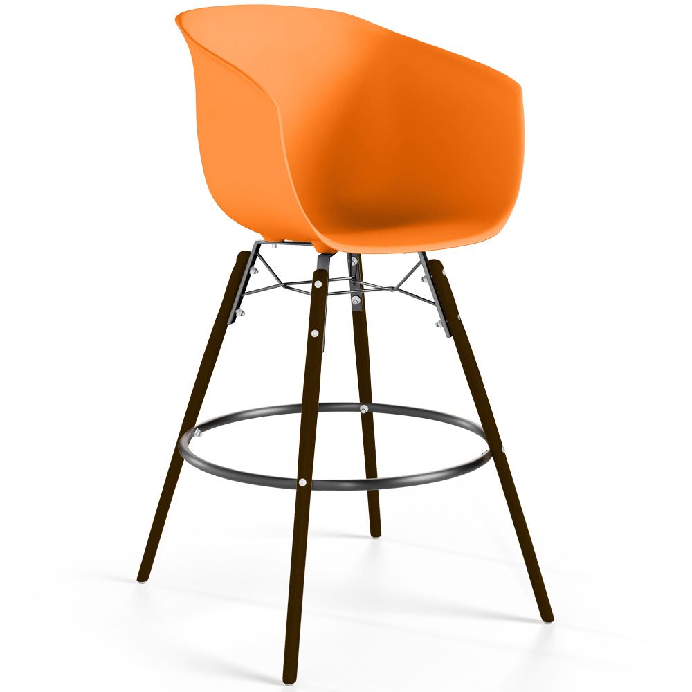 Tabouret de Bar - Design Scandinave - Pieds en Bois Foncé - Pirela image 8
