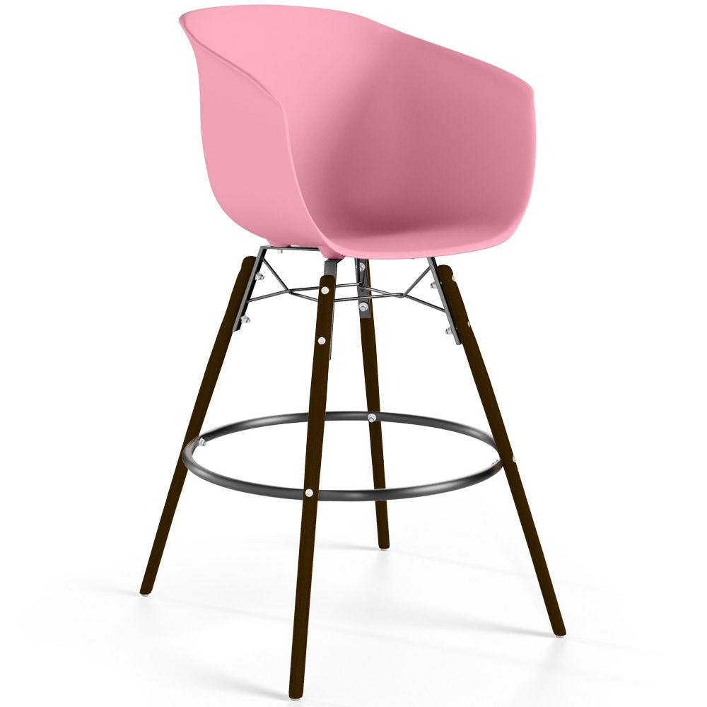 Tabouret de Bar - Design Scandinave - Pieds en Bois Foncé - Pirela image 8