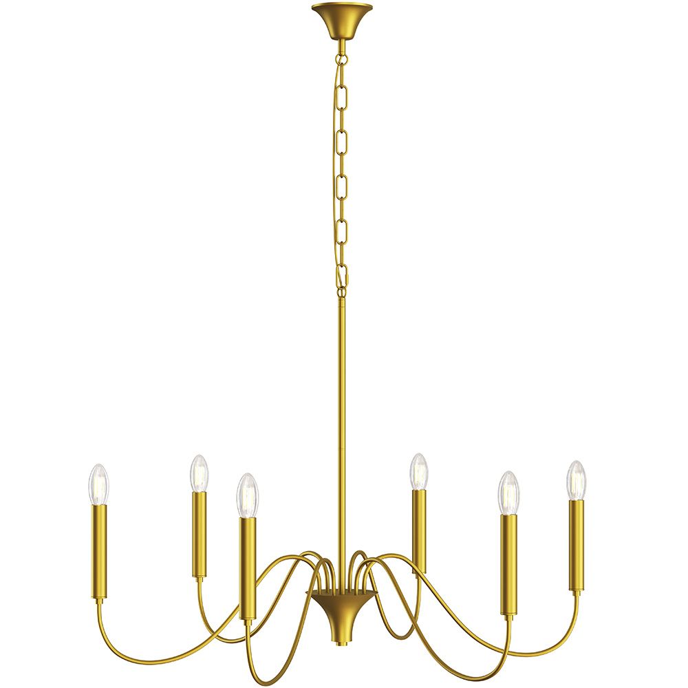 Suspension dorée à 6 bras – Style chandelier moderne en métal - Vintessa image 8