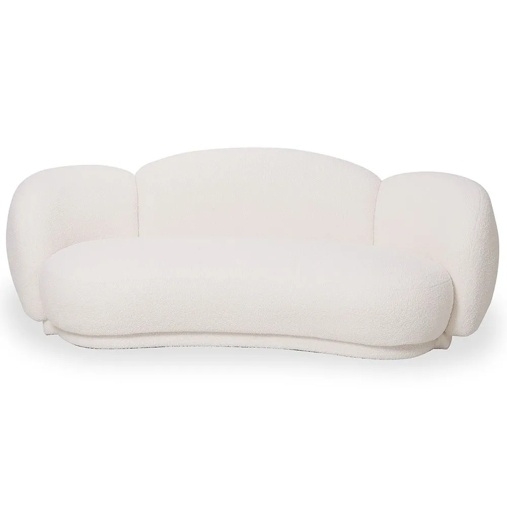 Canapé Courbe Rembourré En Bouclé Blanc – Design Moderne Et Élégant - Sorela image 8