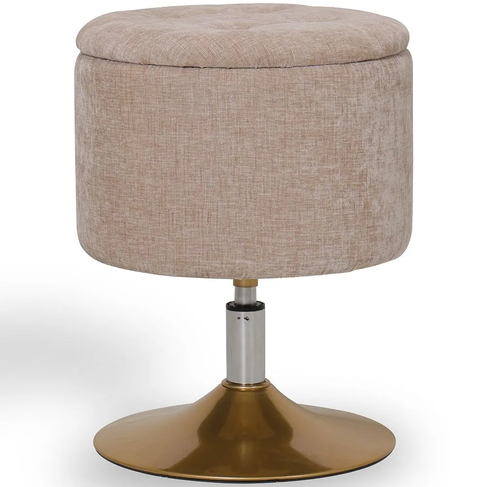 Tabouret Avec Rangement Rembourré En Chenille - Tony image 8