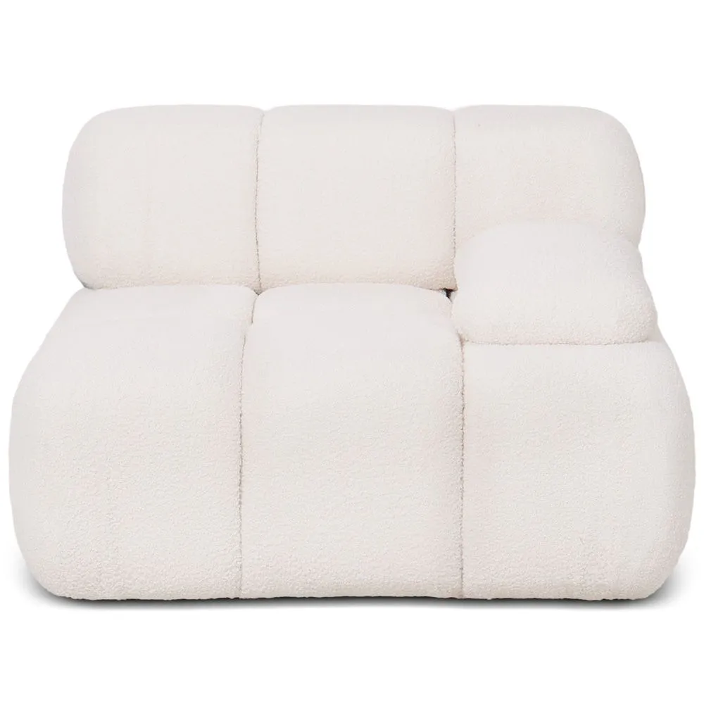 Canapé Modulaire Angle Gauche - Revêtu De Tissu Bouclé Blanc - Bianca image 8