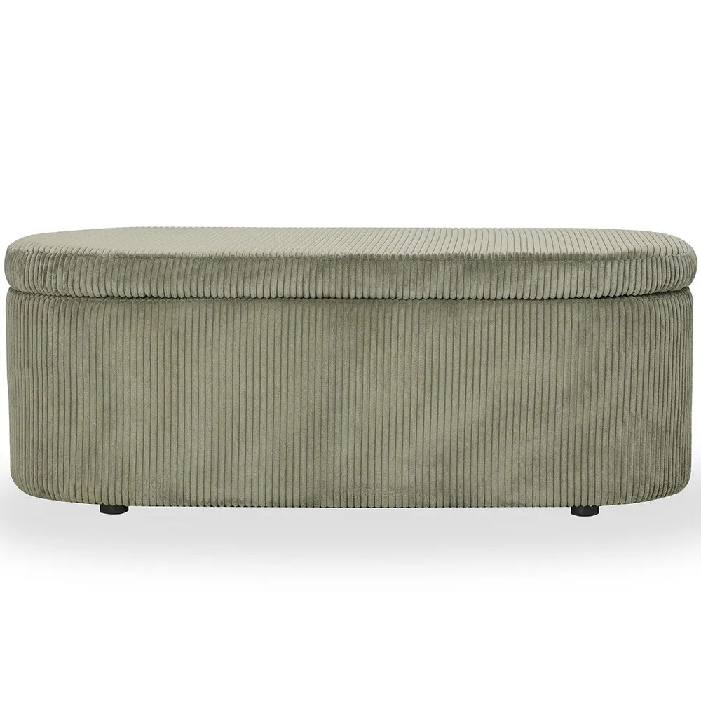 Banc Avec Rangement Interne Rembourré En Tissu Velours Côtelé - Eiren image 8