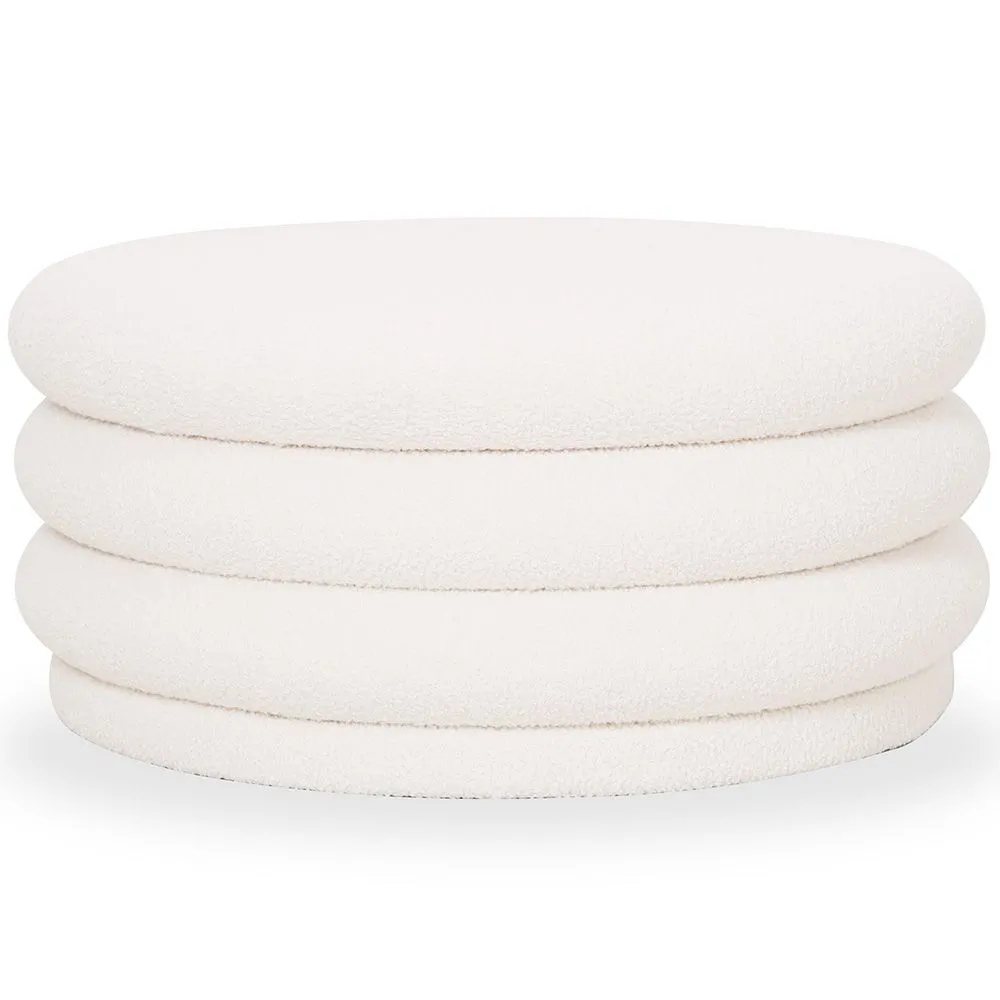 Ottoman Moderne Avec Rangement Rembourré En Tissu Bouclé Multifonction Comme Table Basse - Dass image 8