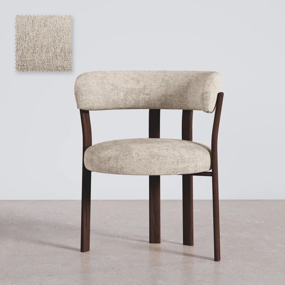 Fauteuil de salon avec accoudoirs rembourrés en Chenille – Pieds effet bois foncé – Design ergonomique et moderne – Okare image 8