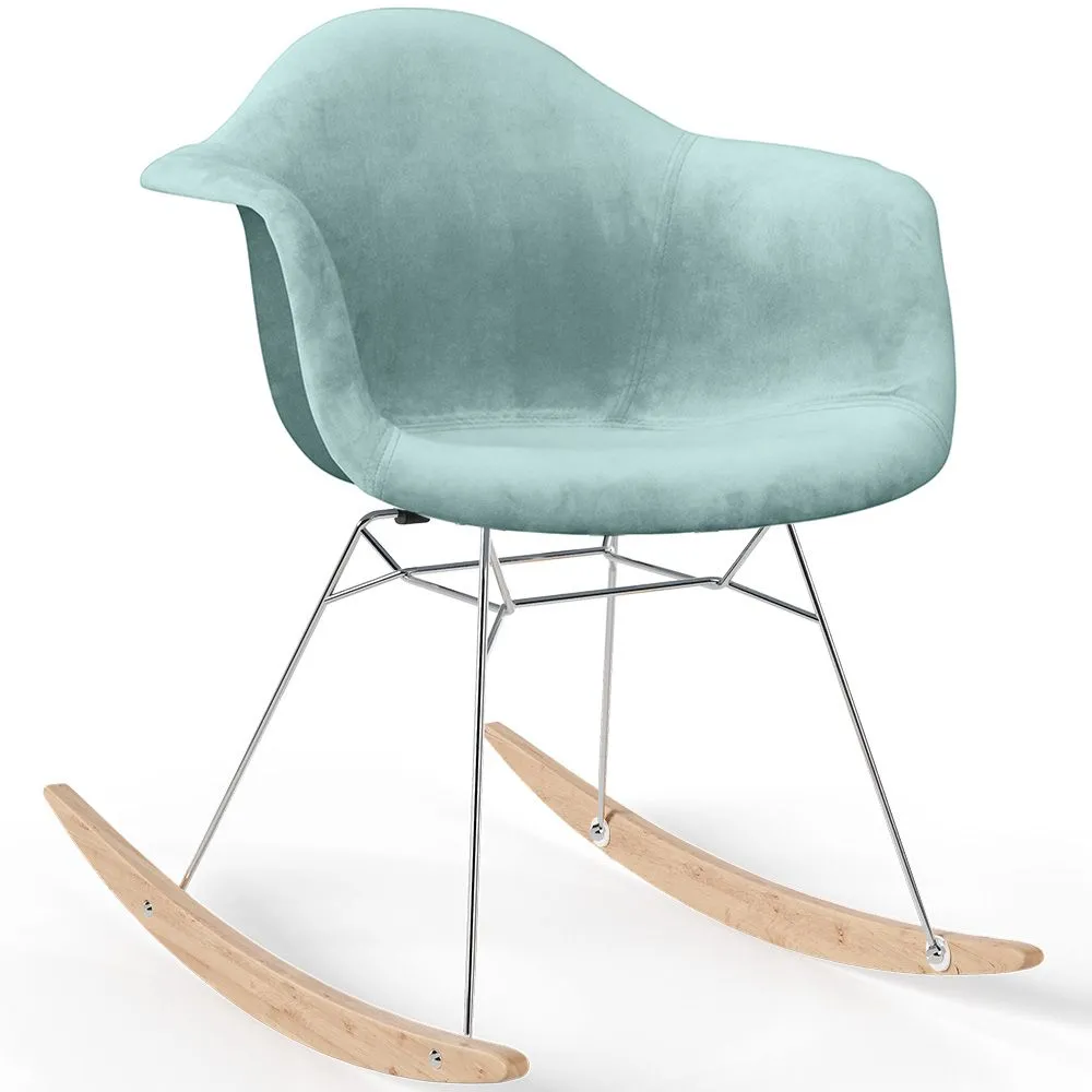 Chaise à bascule moderne en tissu rembourré – Style nordique - Nordika image 8