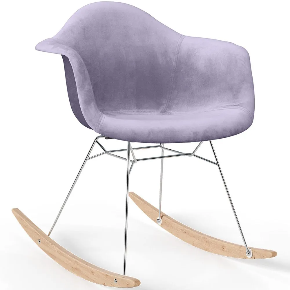Chaise à bascule moderne en tissu rembourré – Style nordique - Nordika image 8