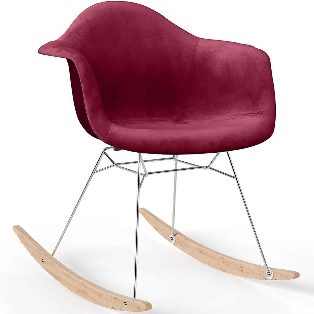 Chaise à bascule moderne en tissu rembourré – Style nordique - Nordika image 8