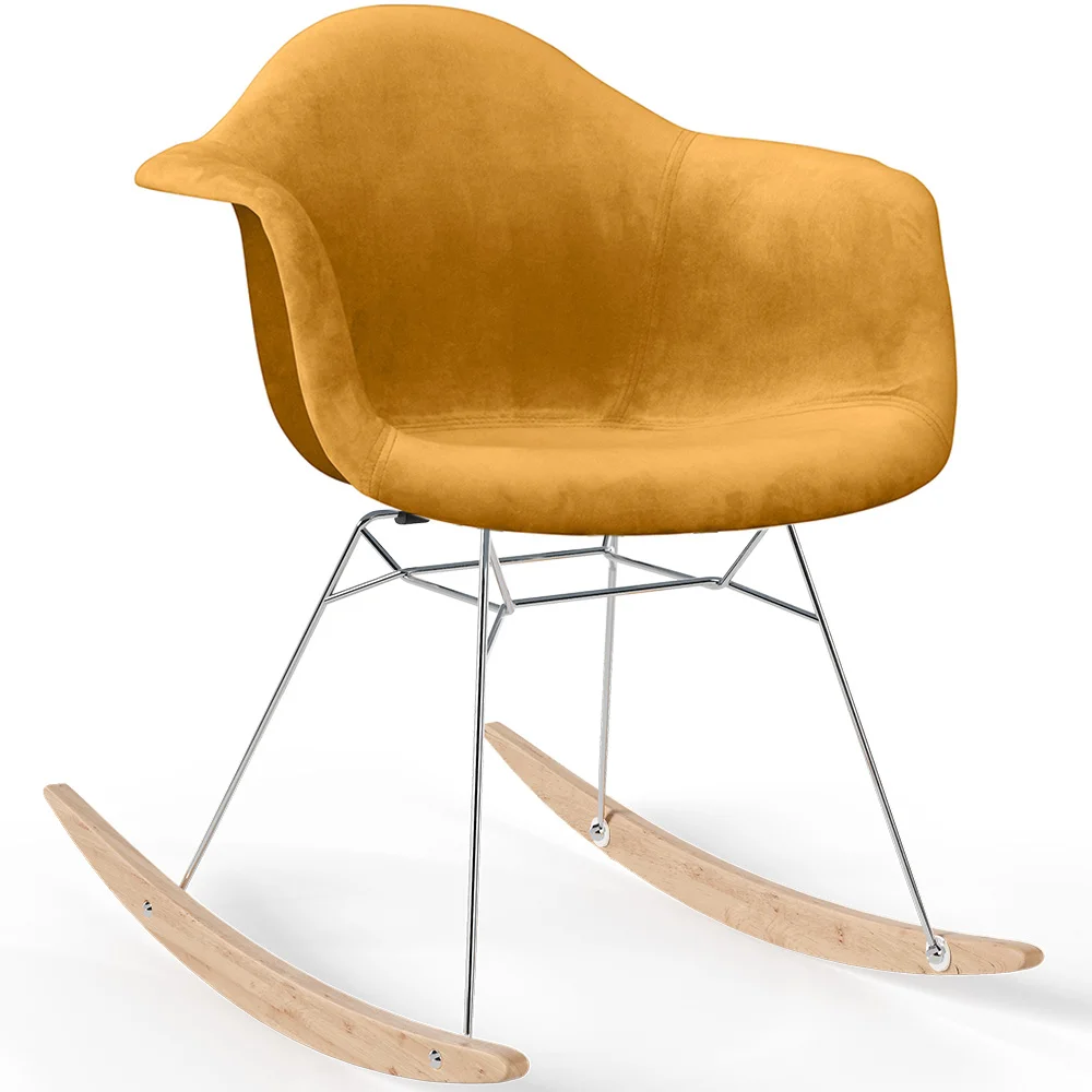Chaise à bascule moderne en tissu rembourré – Style nordique - Nordika image 8