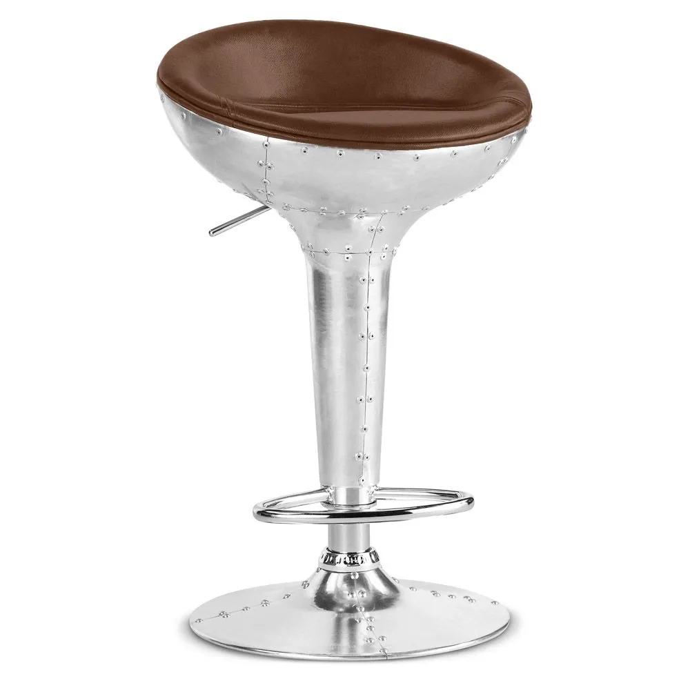 Tabouret rond en métal - style aviateur - 70cm - Aviator image 8