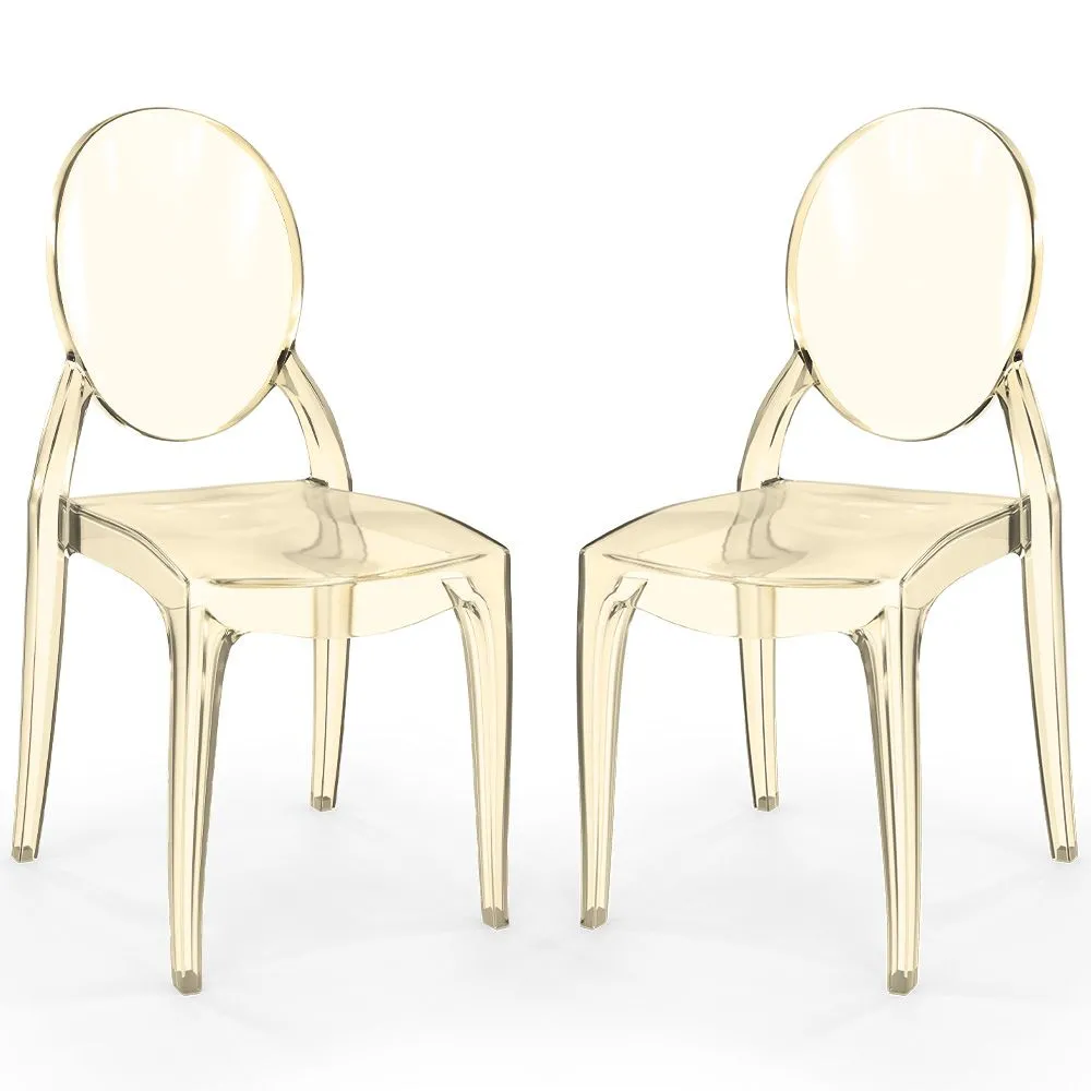 Lot de 2 chaises de salle à manger transparentes - Style Victoria  image 8