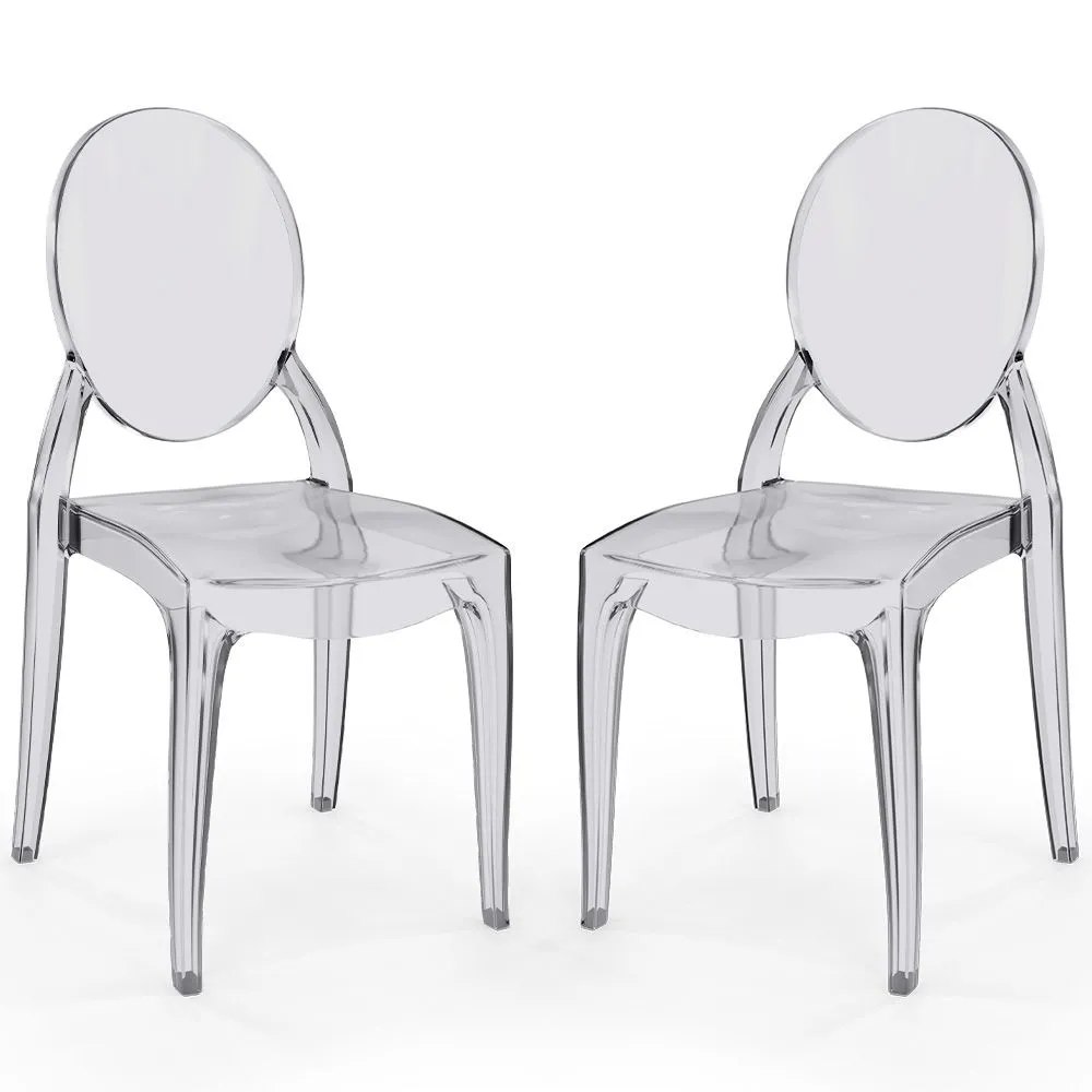 Lot de 2 chaises de salle à manger transparentes - Style Victoria  image 8