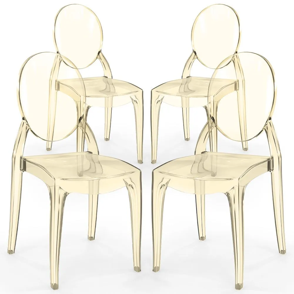Lot de 4 chaises de salle à manger transparentes - Style Victoria  image 8