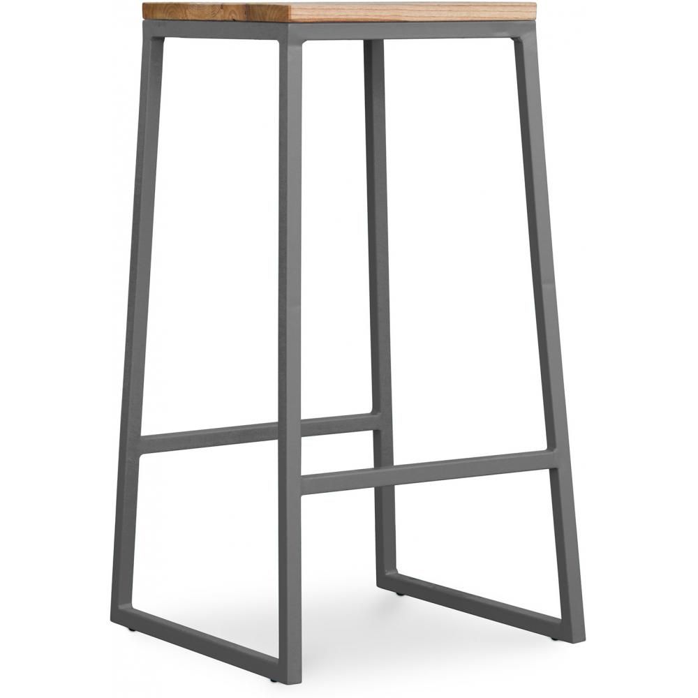 Tabouret design industriel - bois et métal - 76cm - Big Boy image 8