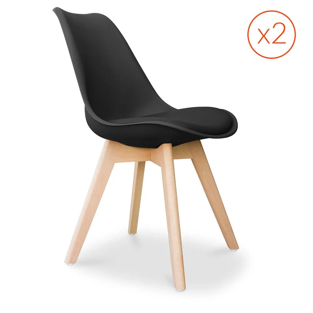 Lot de 2 Chaises Denisse avec coussin Design scandinave - Mat image 8