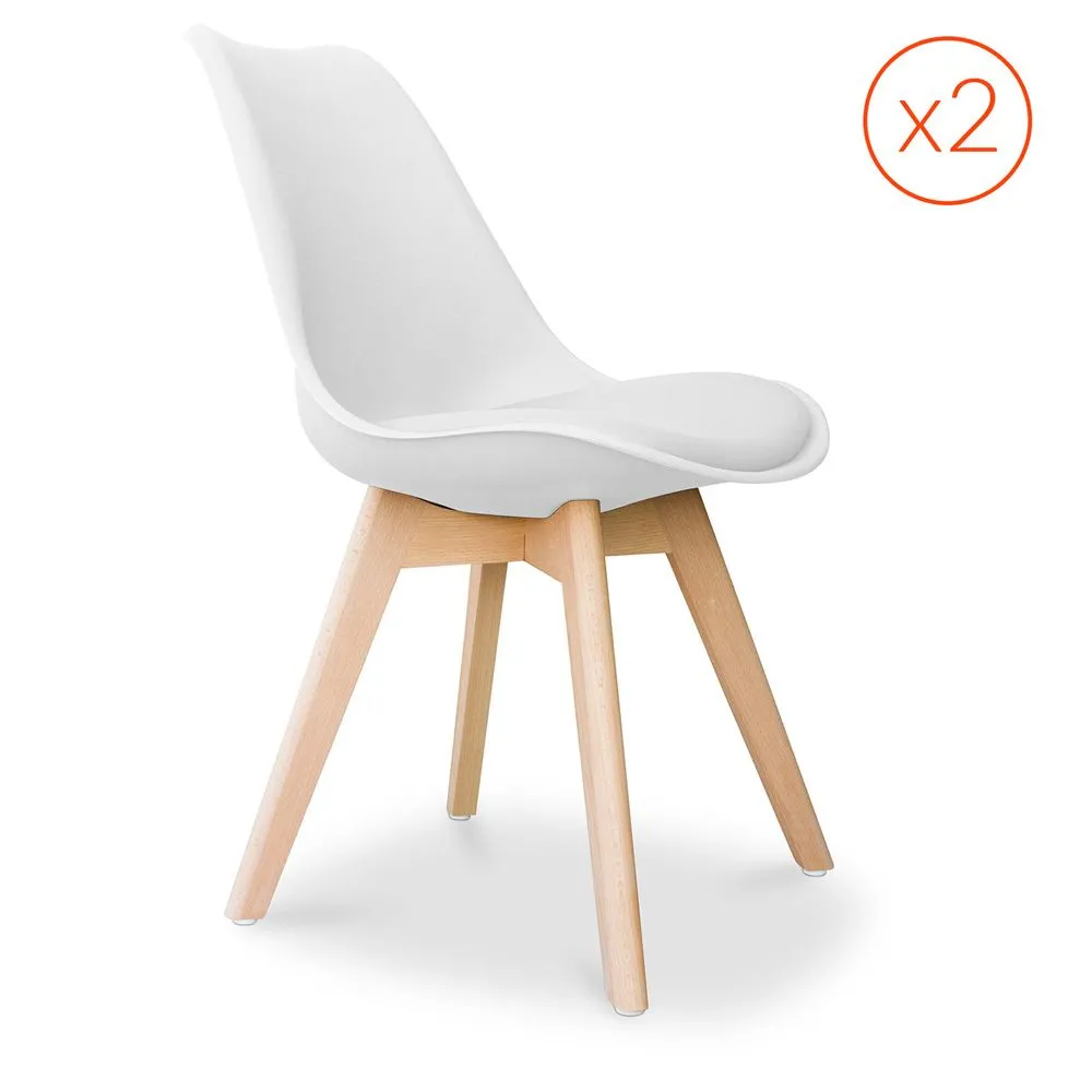 Lot de 2 Chaises Denisse avec coussin Design scandinave - Mat image 8