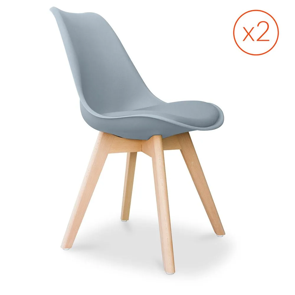 Lot de 2 Chaises Denisse avec coussin Design scandinave - Mat image 8
