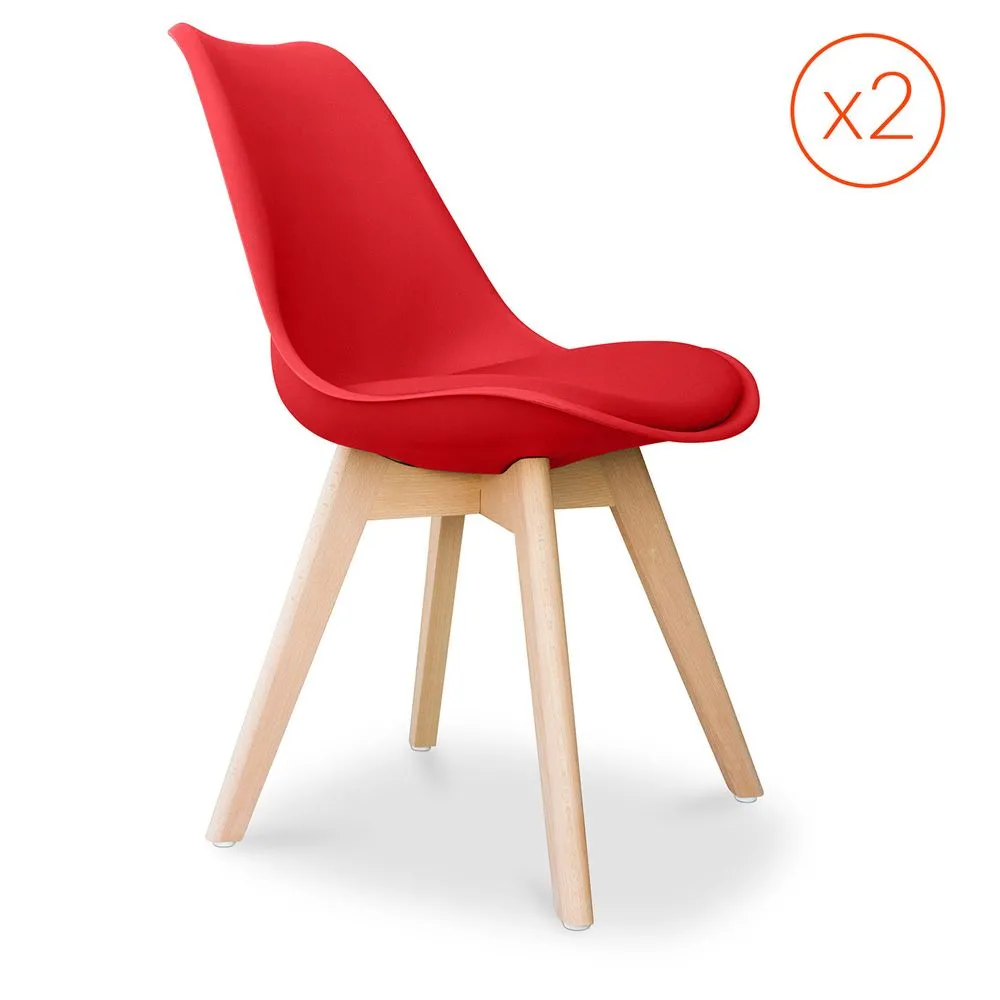 Lot de 2 Chaises Denisse avec coussin Design scandinave - Mat image 8