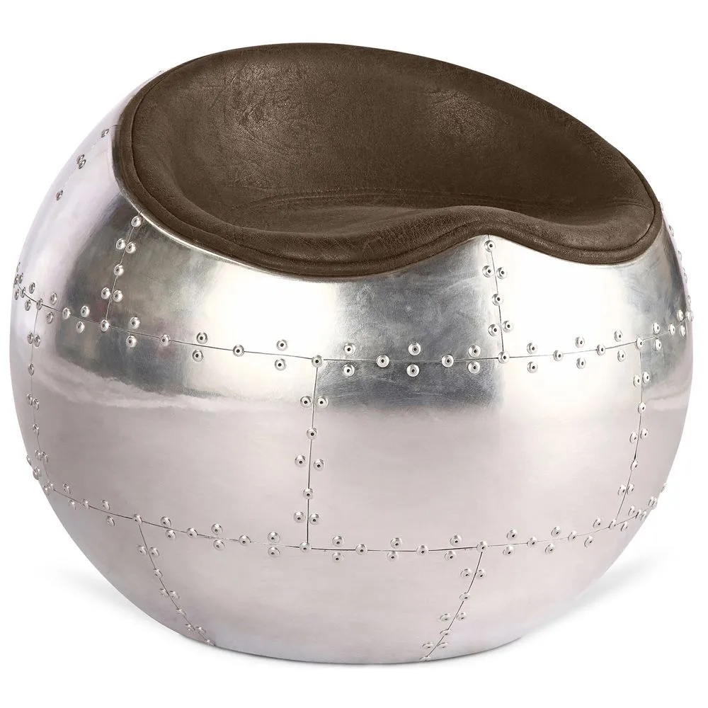 Chaise de Salon - Chaise Design Boule - Cuir et Métal - Circle image 8