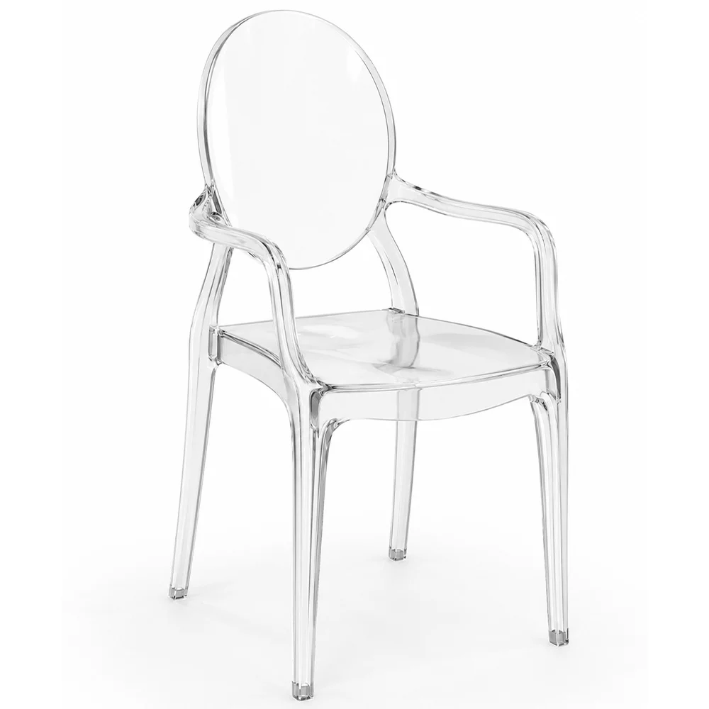 Chaise de salle à manger transparente - Design avec accoudoirs - Victoria Queen image 8