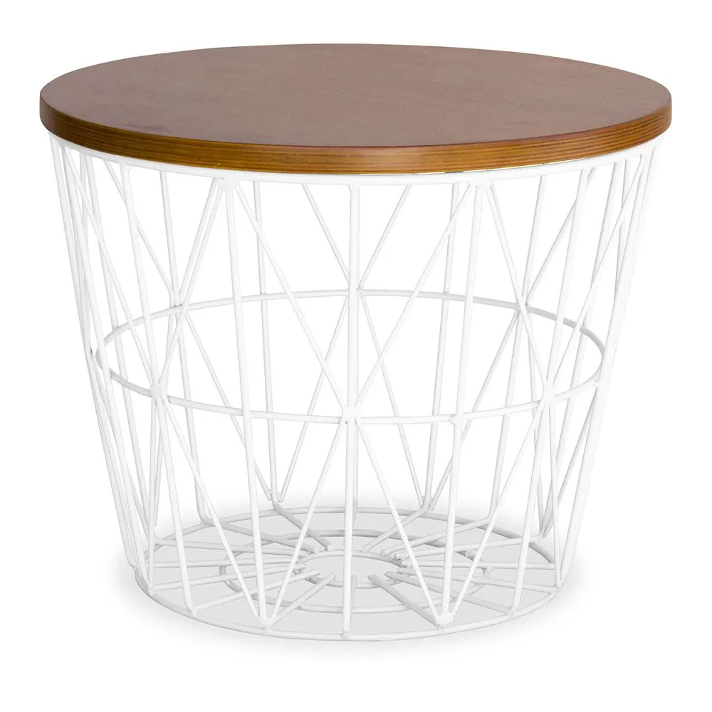 Table d'appoint ronde - Design industriel - Bois et métal - Basker image 8
