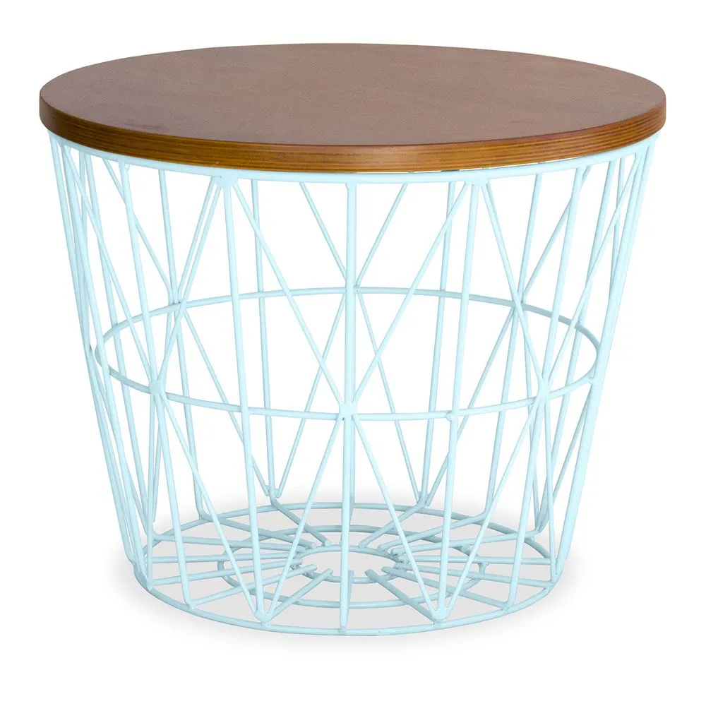 Table d'appoint ronde - Design industriel - Bois et métal - Basker image 8