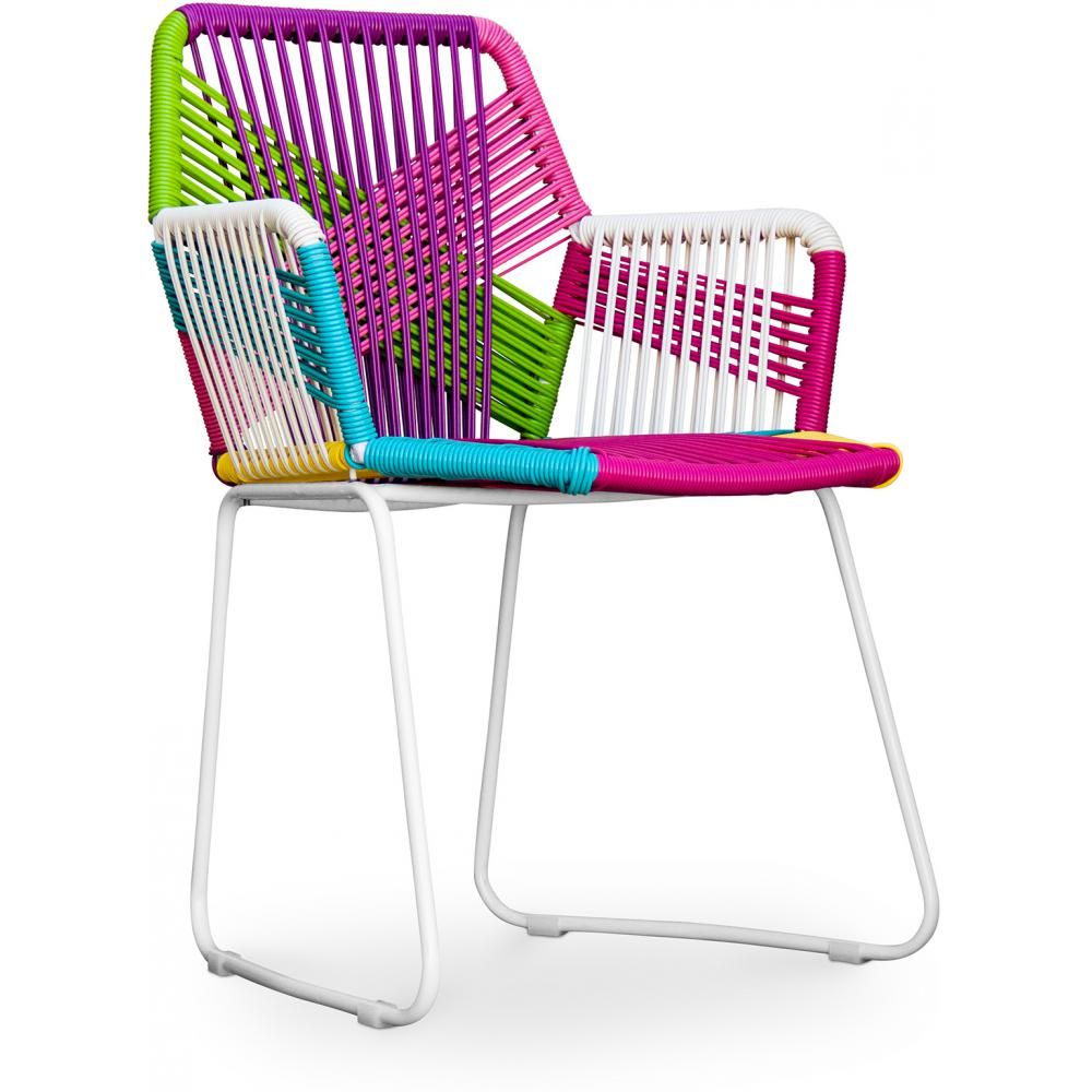 Chaise d'extérieur avec accoudoirs - Chaise de jardin - Multicolore - Frony image 8